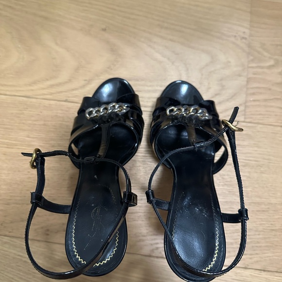 YSL Saint Laurent Tribute Black Patent Leather with Gold Chain link 38 - Picture 4 of 6